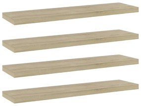 4 db sonoma tölgy színű szerelt fa könyvespolc 40 x 10 x 1,5 cm