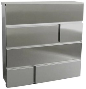 BRICKS postal box 370 x 370 x 105 mm, stainlesssteel
