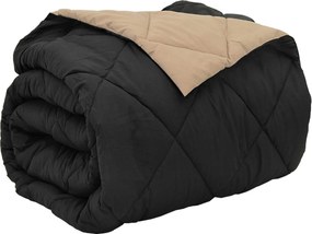 vidaXL Teljes éves takaró Fekete és Taupe 200 x 200 cm Mikroszál