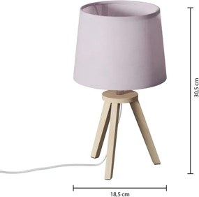 Atmosphera - Asztali lámpa TRIPOD 1xE14/40W/230V fenyő/rózsaszín