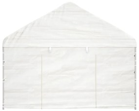 fehér polietilén pavilon tetővel 15,61 x 4,08 x 3,22 m