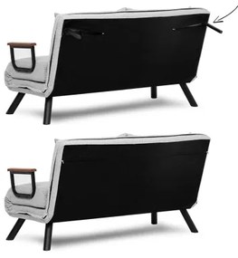 Kétszemélyes kihúzható kanapé QIRA szürke