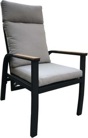 Szürke fém hatszemélyes kerti étkezőgarnitúra Annecy – Rojaplast