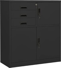 vidaXL antracitszürke acél irodai szekrény 90 x 40 x 102 cm