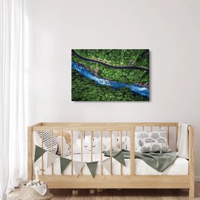 Kép - folyó a hegyek között, Kaukázus, Oroszország (90x60 cm)