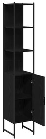 Fürdőszoba Szekrény Fekete Tölgy 33x33x185,5 cm Műanyag
