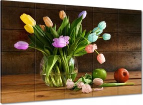 Vászonkép 100x70 Csokor Színes tulipánok