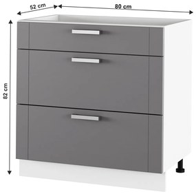 Alsó konyhaszekrény Janne Typ 61 (sötétszürke + fehér). 1021232