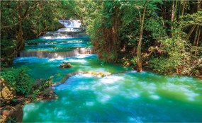 Flizelin fotótapéta Türkiz vízesés és zöld álmok 416x254 +ragasztó