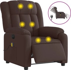 vidaXL sötétbarna szövet elektromos dönthető masszázsfotel