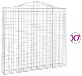 7 db íves horganyzott vas gabion kosár 200x30x180/200 cm
