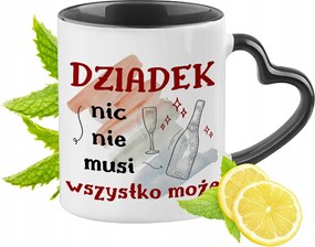 Nagypapa Bögre Fekete Szív Alakú Füllel Ajándék Nyomtatott