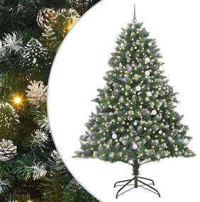 Műkarácsonyfa LED -es lámpákkal Zöld 240cm PVC