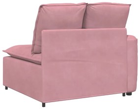 rózsaszín moduláris kanapé karfás végmodul párnákkal 100 cm