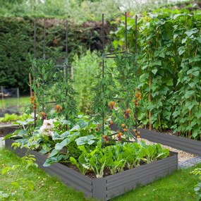 Outsunny Nagy Kapacitású Téglalap Alakú Fém Kerti Ültetőedény 180 x 90 x 29,5 cm Paradicsomok és Futónövények Támasszal | Aosom