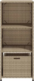 vidaXL bézs polyrattan kerti tárolószekrény 50 x 55 x 115 cm