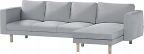 Dekoria Norsborg 4 személyes kanapé huzat Ikea székkel, szürke