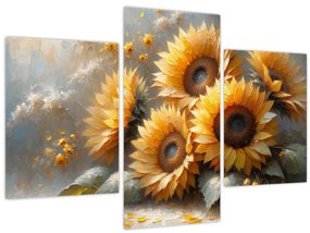Kép - Napraforgók festménye (90x60 cm)