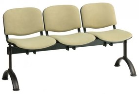 VIVA kárpitozott pad, 3 üléses - fekete lábak, piros