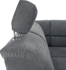 Kinyitható ülőgarnitúra, szürke szövet, balos, SANTIAGO