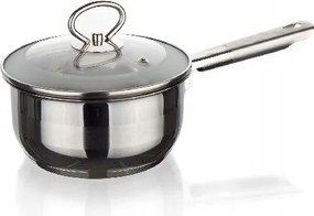 14 cm-es lábas üvegfedővel, 0,9 l-es rozsdamentes acél, Matte New Line indukciós főzőlap