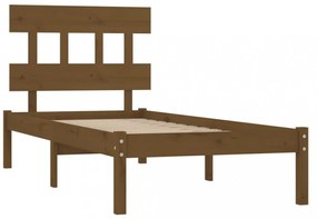mézbarna tömör fa ágykeret 100x200 cm
