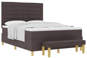 Boxspring ágy matraccal és paddal Sötétbarna 140x190 cm Szövet