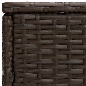 3 db barna polyrattan kerti kisasztal