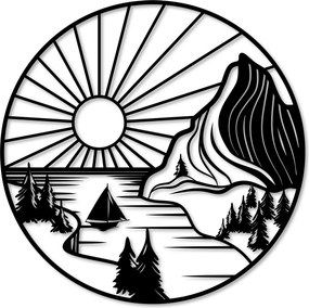 Tájkép Panel Fa 3D Fali Dekoráció Áttört Képek Nappali Triptichon