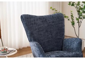 Hintaszék, relaxációs szék kordbársony kárpitozással, sötét szürke