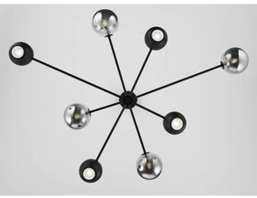 Jupiter 1975 - Csillár rúdon MOKA 4xGU10/10W/230V + 4xG9/10W/230V fekete/króm