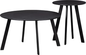 Fer fekete kerti tárolóasztal, ø 40 cm - WOOOD