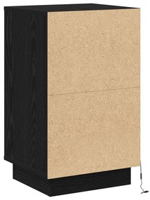 Éjjeli Szekrény LED Fekete Tölgy 39x34.5x65 cm Műanyag fa