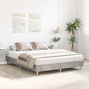 betonszürke szerelt fa ágykeret matrac nélkül 150 x 200 cm