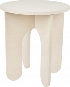 Fa Kiegészítő Asztal 40 × 40 × 45 cm Fehér, Stílusos, Természetes