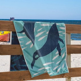 Kék strandtörölköző 90x180 cm Dolphin – DecoKing