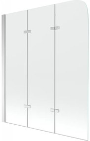 Mexen Felix 3-szárnyú fürdőszobai paraván 120 x 140 cm, átlátszó, króm - 890-120-003-01-00