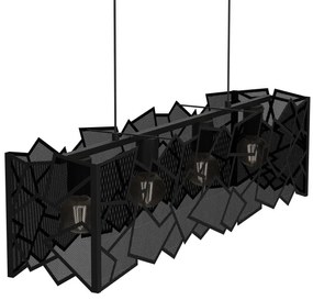 Csillár zsinóron CAMO 4xE27/15W/230V fekete