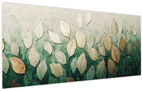 Kép - Arany-zöld levelek (120x50 cm)