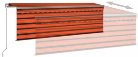 narancssárga-barna kézzel kihúzható LED-es napellenző 4 x 3 m