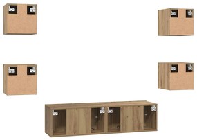 TV szekrény garnitúra 6 pcs kézműves tölgy 60 x 30 x 30 cm