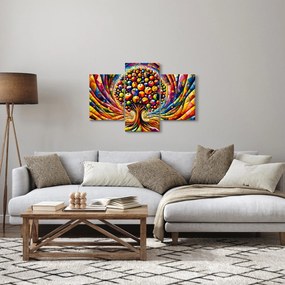 Kép – Színes fa almákkal (90x60 cm)