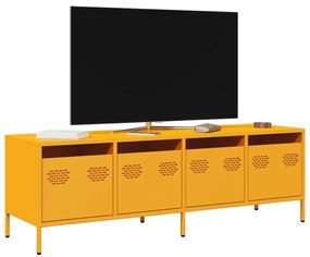 mustársárga hidegen hengerelt acél TV-szekrény 135x39x43,5 cm