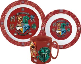 Harry Potter School Shields étkészlet, micro műanyag szett bögrével 350 ml