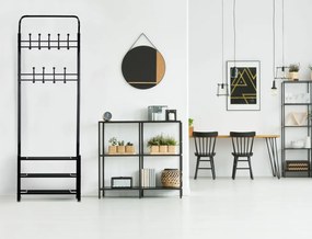 Álló ruhafogas cipőtartóval fekete