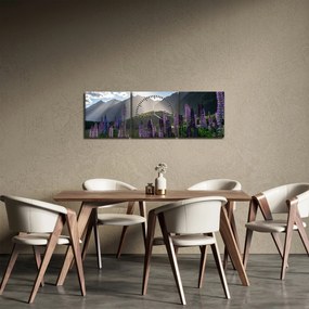 Kép - Csillagfürt táj (órával) (90x30 cm)