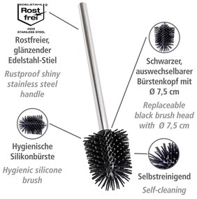 Cserélhető WC-kefe rozsdamentes acél fogantyúval - Wenko