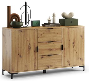 LORA komód fiókokkal és ajtókkal, artisan tölgy