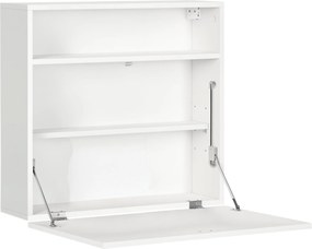 HOMCOM Modern Fali Összecsukható Íróasztal Tárolópolcokkal, 40 kg Teherbírás, 64x20x60 cm, Fehér | Aosom