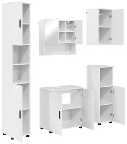 Fürdőszoba bútor szett 5 pcs Magasfényű fehér 61 x 35 x 64 cm